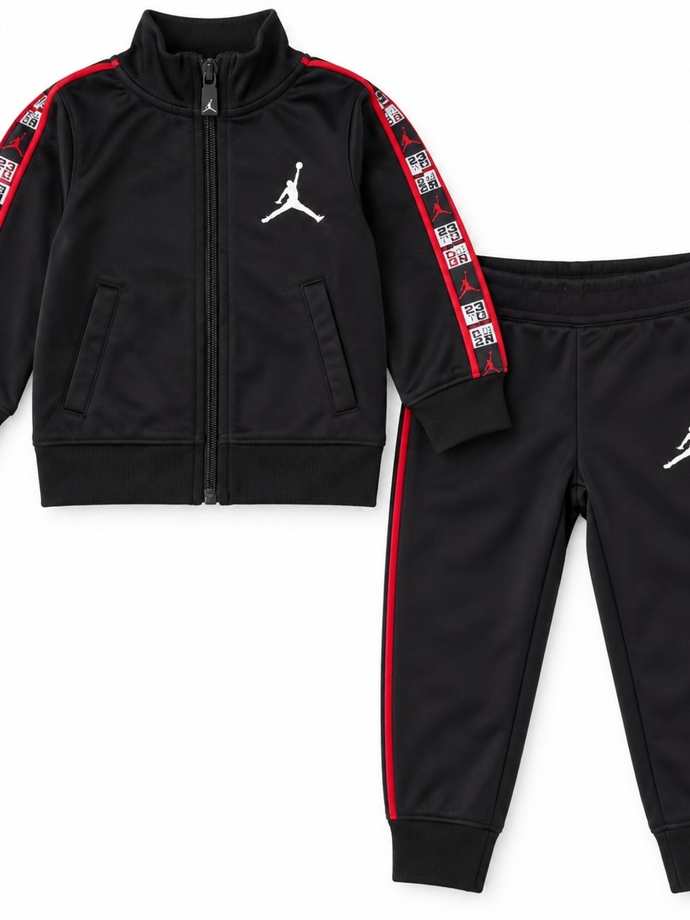 Jordan Boys 2-Piece Tracksuit Black Red Jumpman Zip Jacket & Joggers
